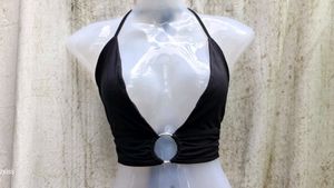 Black Halter Crop Top