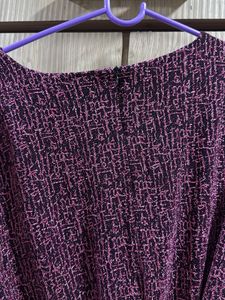 Purple Midi Dress with Belt