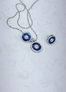 Pure Silver Hallmarked Pendent Chain Earings Set
