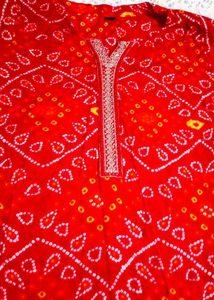 Bandhani Print Kurta with sare