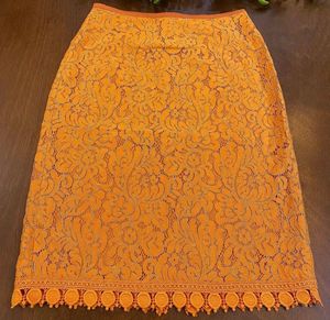 Orange Lace Ethnic Skirt