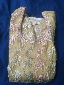 Self Embroidery Net .. Tailor Made Kurti