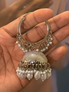 Silver Jhumka Earrings