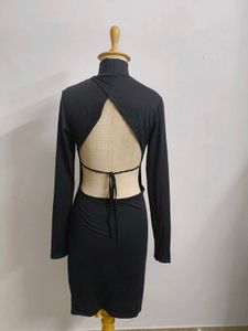 Black Turtleneck Bodycon Mini Dress