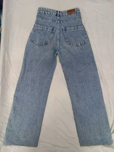 Women Boot Leg High Rise Blue Jeans