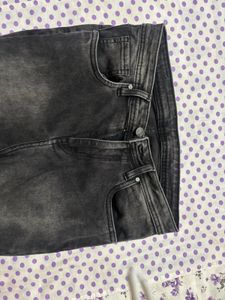 Ankle Slit Skinny Fit Grey Jeans