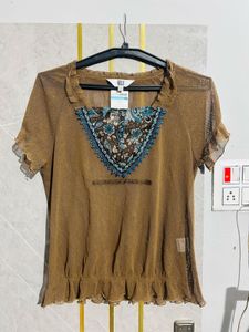 Brown Sheer Top