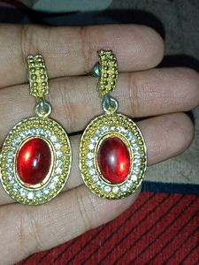3 Elegant Red Teardrop Earrings