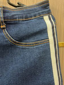 Zara Striped Denim Jeans