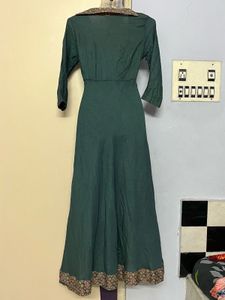 Designer High Elegant Green Maxi Dress