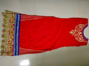 Partywear Red Kurta With Inner