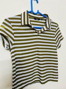 Striped Polo Top