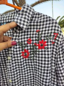 Checkered Embroidered Shirt