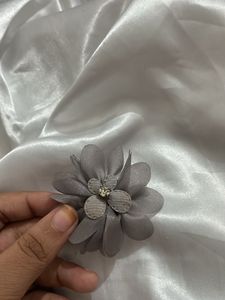 Gray Flower Brooch