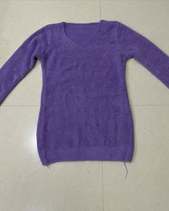 Purple Fuzzy Knit Sweater