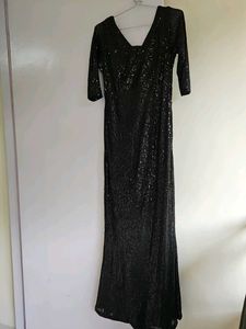 Sparkling Black Sequin Gown