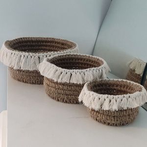 Handmade Macrame Cotton Basket