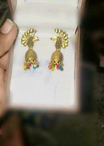 Peacock Jhumka Earrings