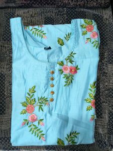 Elegant Embroidered blue Kurta Set(New)