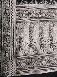 Vintage Black &amp; Silver Banarasi Silk Saree