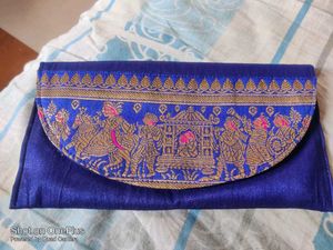 Elegant Blue & Gold Clutch