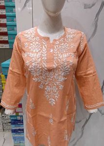 Lakhnavi Hand Embroidery Short Kurti