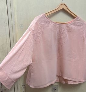 Pink Embroidered Top