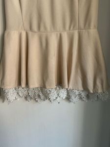 Crochet Hem Peplum Top