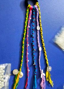 Navratri Boho Braided Hair Tie with Charms