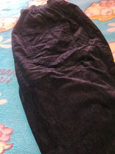 Black Velvet Corduroy Pants