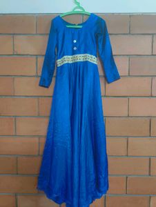 Arabic Gown Elegant Blue Ethnic Dress