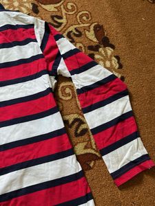 Striped Long Sleeve Polo