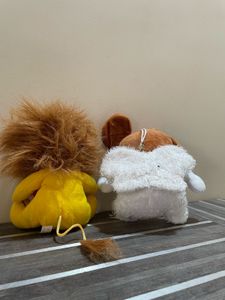 🦁🐵 Cute Plush Toy Pair – Lion &amp; Monkey Combo! 💛