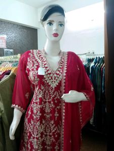 Party Wear Kurti Plazzo Dupatta Set