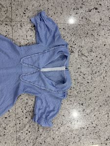 Blue Gingham Mini Dress