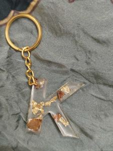 Resin Initial 'K' Keychain