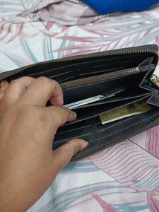 Brown Checkered Wallet Louis Vuitton copy