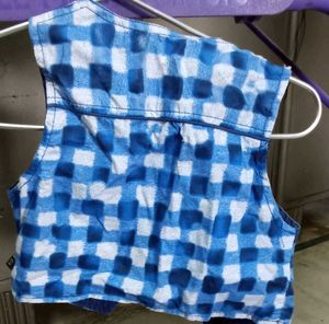 Boys Blue Checkered Vest