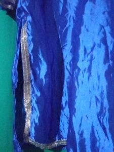 Blue Satin Patiyala Salwar Kurti