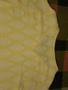 Yellow Printed Kurti Top