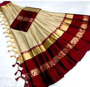 DVYNE Elephant Saree Cotton Silk