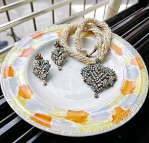 Vintage Pearl & Diamond Jewelry Set