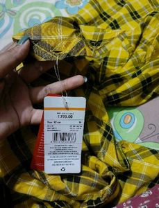 Yellow Plaid Button-Down Shirt
