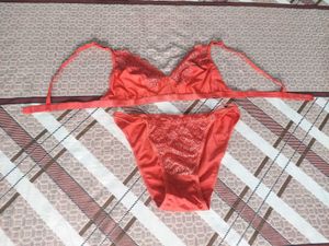 Coral Lace Lingerie Set