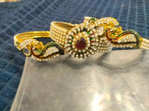 Pearl &amp; Gemstone Bangles (Set of 3)