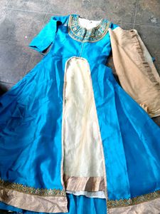 Teal Anarkali Dress with Dupatta