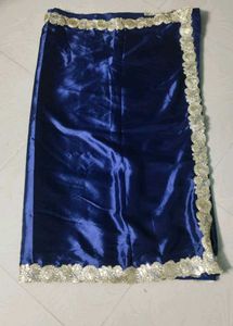 Elegant Navy Blue satin saree
