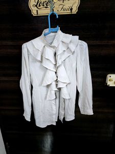 Ruffled White Top