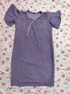 Purple Casual Dress (Belt Not Included)