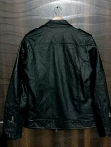 leather mix polyester Jacket